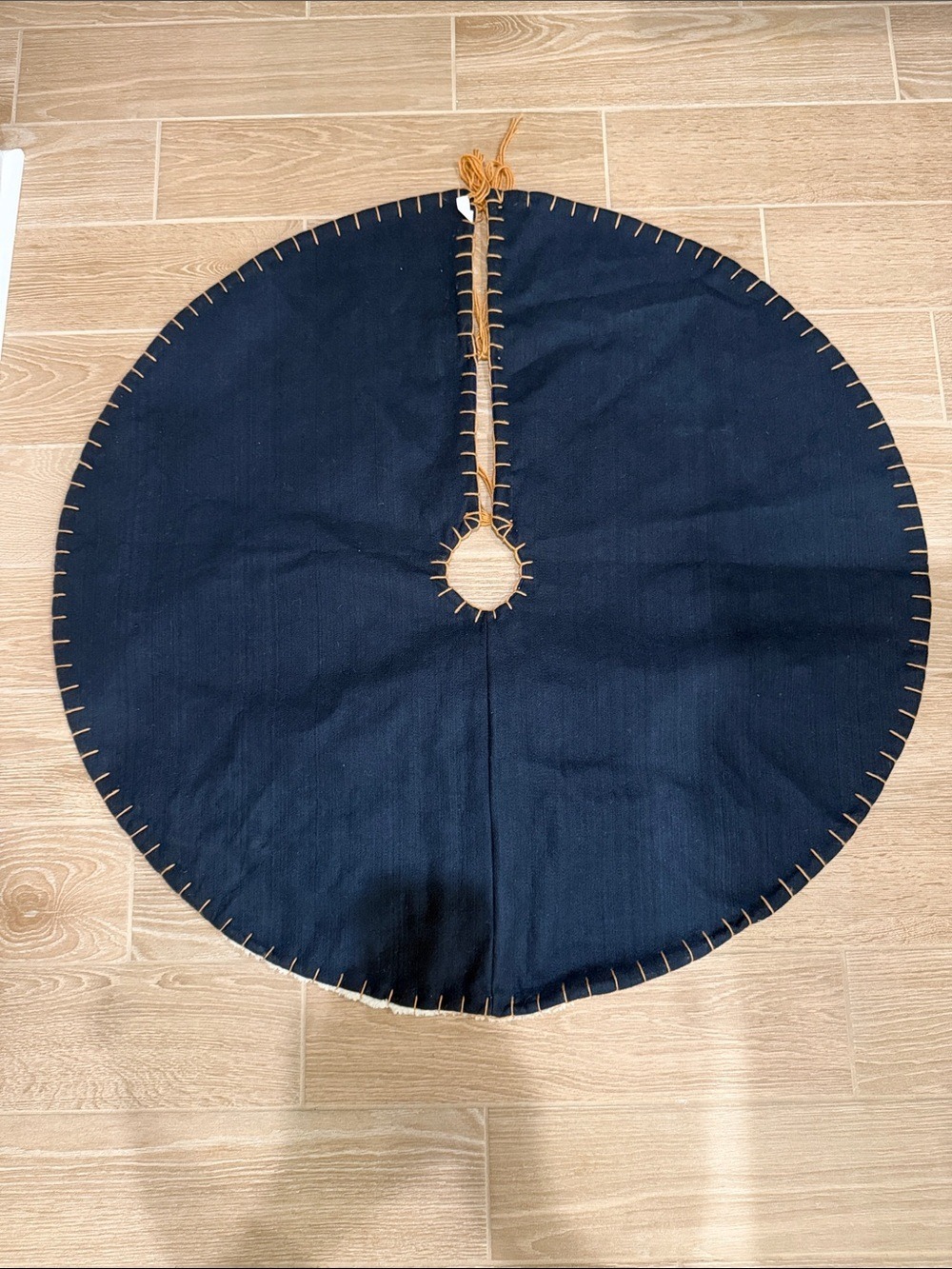Navy Sky Snowman Tree Skirt 42 Inch - Picture 3 of 16